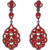 imageBriLove Womens Wedding Bridal Crystal Rhinestone Beaded ClipOn Dangle EarringsRuby Color BlackTone
