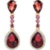 imageBriLove Womens Wedding Bridal Crystal Teardrop Infinity Figure 8 Chandelier Dangle ClipOn EarringsDeep Amethyst Color GoldTone