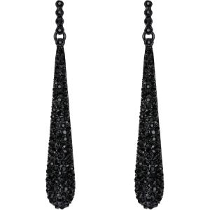 imageBriLove Wedding Bridal Elegant Crystal Beaded Teardrop Long Dangle Earrings for WomenBlack BlackTone