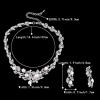 imageBriLove Wedding Bridal Cream Simulated Pearl Jewelry Set for Women Cluster Leaf Vine Hibiscus Flower Crystal Collar Dangle Clear SilverTone