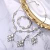 imageBriLove Wedding Bridal Jewelry Set Marquise Crystal Teardrop Necklace Earring Bracelet Gift for Women Brides01Clear SilverTone