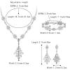 imageBriLove Wedding Bridal Jewelry Set Marquise Crystal Teardrop Necklace Earring Bracelet Gift for Women Brides01Clear SilverTone
