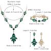 imageBriLove Wedding Bridal Jewelry Set Marquise Crystal Teardrop Necklace Earring Bracelet Gift for Women Brides06Emerald Color GoldTone