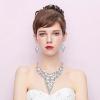 imageBriLove Wedding Bridal Jewelry Set for Women Crystal Multi OvalShape Flower Leaf Enamel Statement Neckalce Dangle Earrings Clear SilverTone