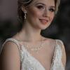 imageBriLove Wedding Jewelry Set for Bride CZ Teardrop Butterfly Flower Leaf Filigree Necklace Earrings Women Party Prom AccessoriesClearGold Tone