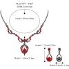 imageBriLove Wedding Jewelry Sets for Brides Rhinestone Beaded Pendant Neckalce Dangle Earrings04Ruby Color BlackTone