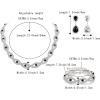 imageBriLove Wedding Jewelry Sets for Brides Rhinestone Crystal Infinity Choker Necklace Link Bracelet Marquise Dangle Earrings Black SilverTone