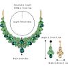 imageBriLove Womens Bridal Jewelry Set for Weddings Rhinestone Beaded Layer Teardrop Cluster Crystal Statement Necklace Dangle Earrings04Emerald Color GoldToned