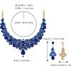 imageBriLove Womens Bridal Jewelry Set for Weddings Rhinestone Beaded Layer Teardrop Cluster Crystal Statement Necklace Dangle Earrings05Bule GoldToned