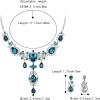 imageBriLove Womens Jewelry Set Crystal Heart Rhinestones Teardrop Cluster Statement Necklace Dangle Earrings for Wedding Prom