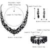 imageBriLove Womens Wedding Bridal Austrian Crystal Marquise Cluster Collar Necklace Dangle Earrings Set3PcsBlack
