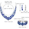 imageBriLove Womens Wedding Bridal Austrian Crystal Marquise Cluster Collar Necklace Dangle Earrings Set3PcsBlue