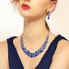 imageBriLove Womens Wedding Bridal Austrian Crystal Marquise Cluster Collar Necklace Dangle Earrings Set3PcsBlue