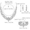 imageBriLove Womens Wedding Bridal Austrian Crystal Marquise Cluster Collar Necklace Dangle Earrings Set3PcsClear
