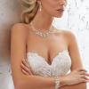 imageBriLove Womens Wedding Bridal Austrian Crystal Marquise Cluster Collar Necklace Dangle Earrings Set3PcsClear GoldTone