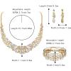 imageBriLove Womens Wedding Bridal Austrian Crystal Marquise Cluster Collar Necklace Dangle Earrings Set3PcsClear GoldTone