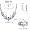 imageBriLove Womens Wedding Bridal Austrian Crystal Marquise Cluster Collar Necklace Dangle Earrings Set3PcsIridescent Clear AB