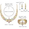 imageBriLove Womens Wedding Bridal Austrian Crystal Marquise Cluster Collar Necklace Dangle Earrings Set3PcsIridescent Clear AB GoldTone
