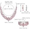 imageBriLove Womens Wedding Bridal Austrian Crystal Marquise Cluster Collar Necklace Dangle Earrings Set3PcsPink