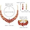 imageBriLove Womens Wedding Bridal Austrian Crystal Marquise Cluster Collar Necklace Dangle Earrings Set3PcsRuby Color