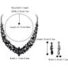 imageBriLove Womens Wedding Bridal Austrian Crystal Marquise Cluster Collar Necklace Dangle Earrings SetBlack BlackTone