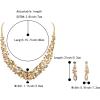 imageBriLove Womens Wedding Bridal Austrian Crystal Marquise Cluster Collar Necklace Dangle Earrings SetChampagne GoldTone