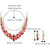 imageBriLove Womens Wedding Bridal Austrian Crystal Marquise Cluster Collar Necklace Dangle Earrings SetRuby Color GoldTone