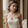 imageBriLove Womens Wedding Bridal Crystal Simulated Pearl Multi Beaded Cluster Chandelier Dangle EarringsGoldTone