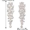 imageBriLove Womens Wedding Bridal Crystal Simulated Pearl Multi Beaded Cluster Chandelier Dangle EarringsSilverTone