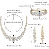 imageBriLove Womens Wedding Cluster Leaf Crystal Jewelry Set Collar Bib Necklace Sparkle Bracelet Leaves Dangle Earrings for Bride BridesmaidClear GoldTone
