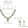 imageBriLove Womens Wedding Jewelery Set Leaf Flower Crystal Teardrop Marquise Cluster Pendant Necklace Dangle Earrings for Bridal Party01Emerald Color GoldTone