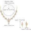 imageBriLove Womens Wedding Jewelery Set Leaf Flower Crystal Teardrop Marquise Cluster Pendant Necklace Dangle Earrings for Bridal Party03Clear GoldTone