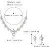 imageBriLove Womens Wedding Jewelery Set Leaf Flower Crystal Teardrop Marquise Cluster Pendant Necklace Dangle Earrings for Bridal Party04Clear SilverTone