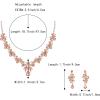 imageBriLove Womens Wedding Jewelery Set Leaf Flower Crystal Teardrop Marquise Cluster Pendant Necklace Dangle Earrings for Bridal Party07Peach RoseGoldTone