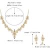 imageBriLove Womens Wedding Jewelery Set Leaf Flower Crystal Teardrop Marquise Cluster Pendant Necklace Dangle Earrings for Bridal PartyChampagne GoldTone