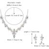 imageBriLove Womens Wedding Jewelery Set Leaf Flower Crystal Teardrop Marquise Cluster Pendant Necklace Dangle Earrings for Bridal PartyIridescent AB SilverTone