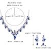 imageBriLove Womens Wedding Jewelery Set Leaf Flower Crystal Teardrop Marquise Cluster Pendant Necklace Dangle Earrings for Bridal PartyRoyal Blue SilverTone