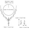 imageBriLove Womens Wedding Jewelry Leaf Cluster Flower Crystal Dangle Earrings Pendant Necklace Set for Bridal01Clear SilverTone