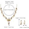 imageBriLove Womens Wedding Jewelry Leaf Cluster Flower Crystal Dangle Earrings Pendant Necklace Set for Bridal10Champagne GoldTone