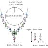 imageBriLove Womens Wedding Jewelry Leaf Cluster Flower Crystal Dangle Earrings Pendant Necklace Set for Bridal15Multi Colour SilverTone