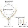 imageBriLove Womens Wedding Jewelry Leaf Cluster Flower Crystal Dangle Earrings Pendant Necklace Set for Bridal17Clear GoldTone