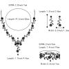 imageBriLove Womens Wedding Jewelry Leaf Cluster Flower Crystal Dangle Earrings Pendant Necklace Set for Bridal3PcsBlack BlackTone