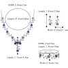 imageBriLove Womens Wedding Jewelry Leaf Cluster Flower Crystal Dangle Earrings Pendant Necklace Set for Bridal3PcsBlue SilverTone
