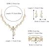 imageBriLove Womens Wedding Jewelry Leaf Cluster Flower Crystal Dangle Earrings Pendant Necklace Set for Bridal3PcsClear GoldTone