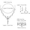 imageBriLove Womens Wedding Jewelry Leaf Cluster Flower Crystal Dangle Earrings Pendant Necklace Set for Bridal3PcsClear SilverTone