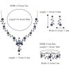 imageBriLove Womens Wedding Jewelry Leaf Cluster Flower Crystal Dangle Earrings Pendant Necklace Set for Bridal3PcsSapphire Color SilverTone