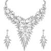 imageBriLove Wedding Bridal Jewelry Set for Women Crystal Multi OvalShape Flower Leaf Enamel Statement Neckalce Dangle Earrings Clear SilverTone