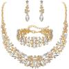 3Pcs-Clear Gold-Tone