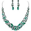 Emerald Color Silver-Tone