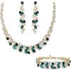 Emerald Color Gold-Tone
